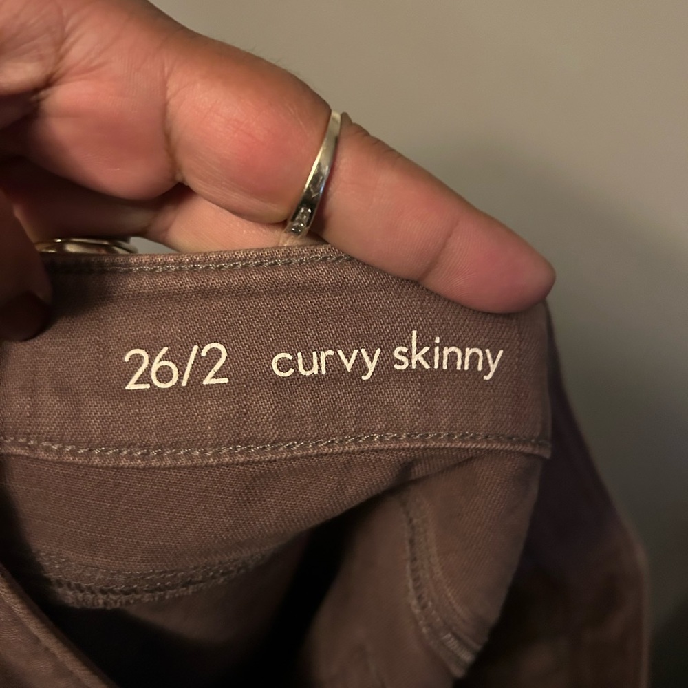 Loft Women's Curvy Skinny Jeans in Light Brown - Picture 6 of 10